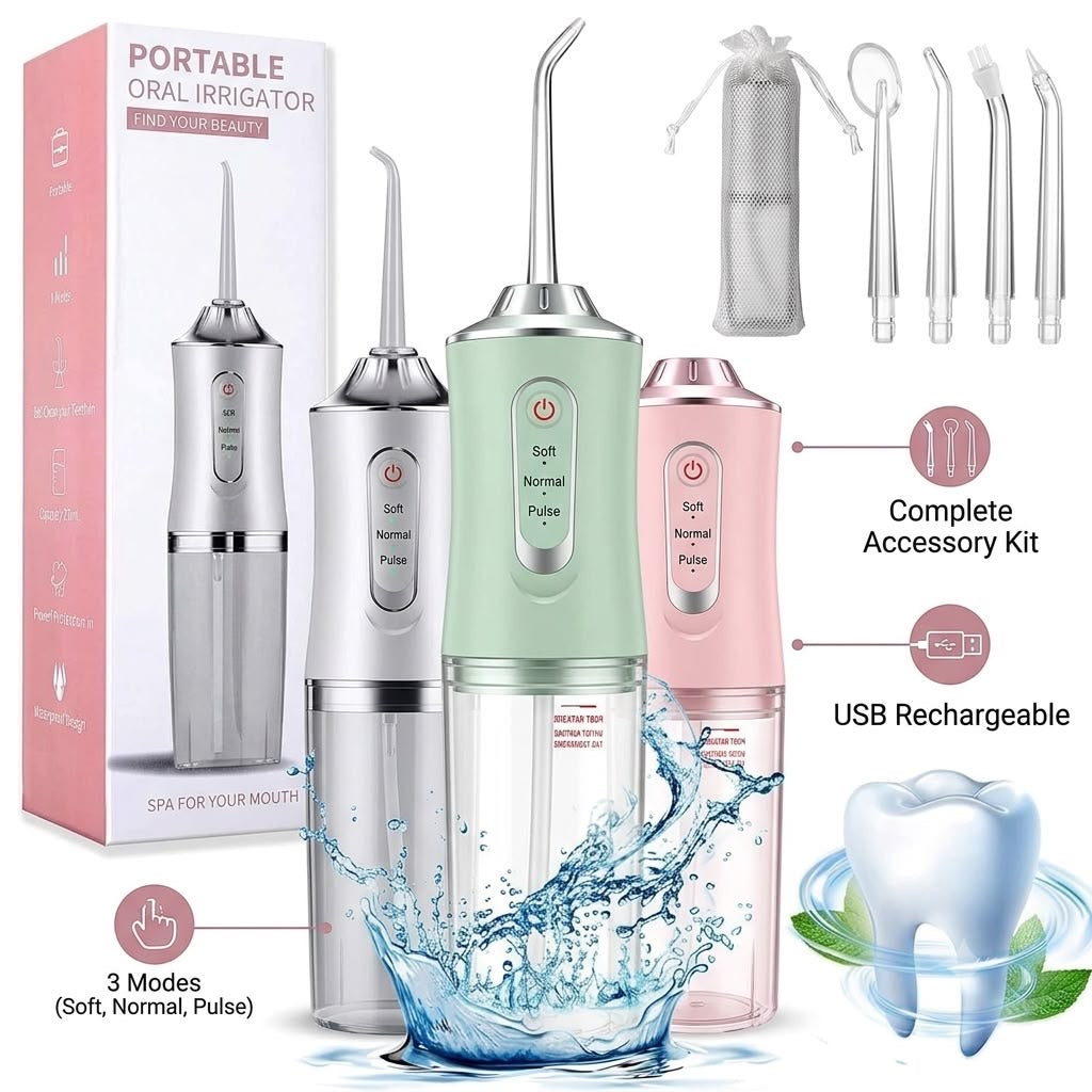 Hydropulseur dentaire portable rechargeable USB – Irrigateur bucco-dentaire