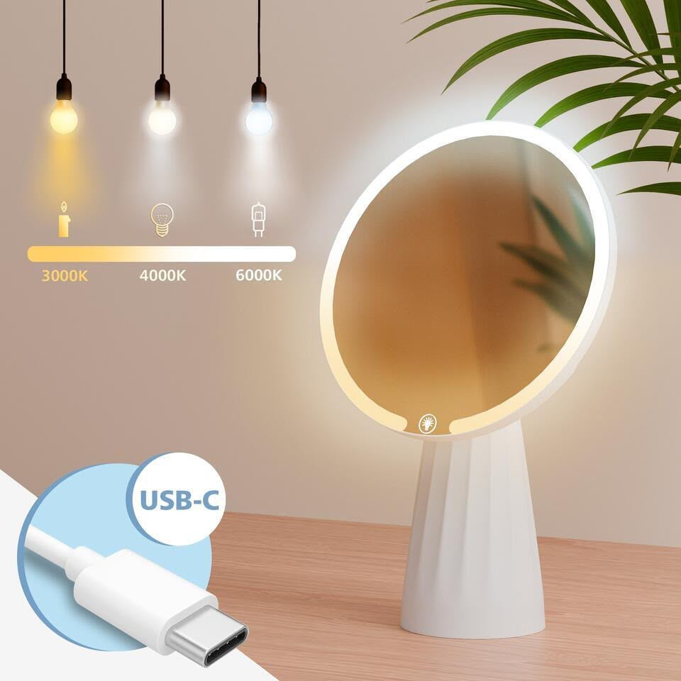 Miroir Maquillage LED Tactile & Rechargeable