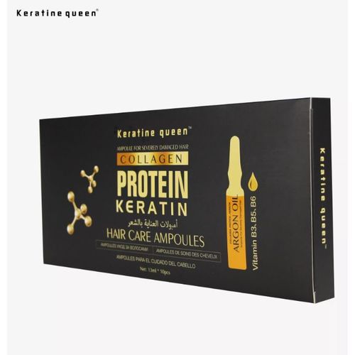 Ampoules pour soin des cheveux keratine Queen Vitamine B3, B5, B6 Oil d'Argan